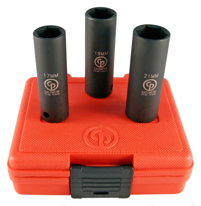 SS413DTW 1/2" Driver Metric Deep Thin Wall Impact Socket - 3 pcs